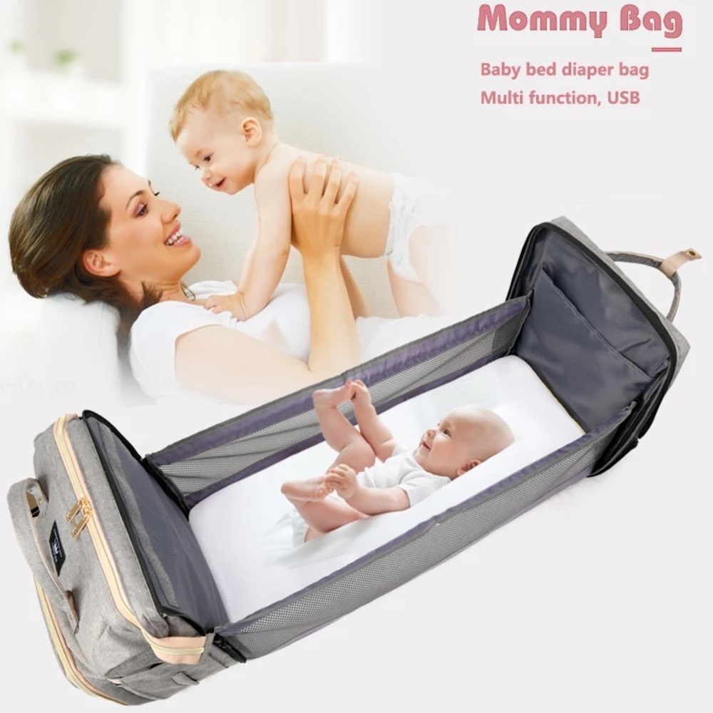 3 in 1 Diaper Bag ChangingStation baby portableBed